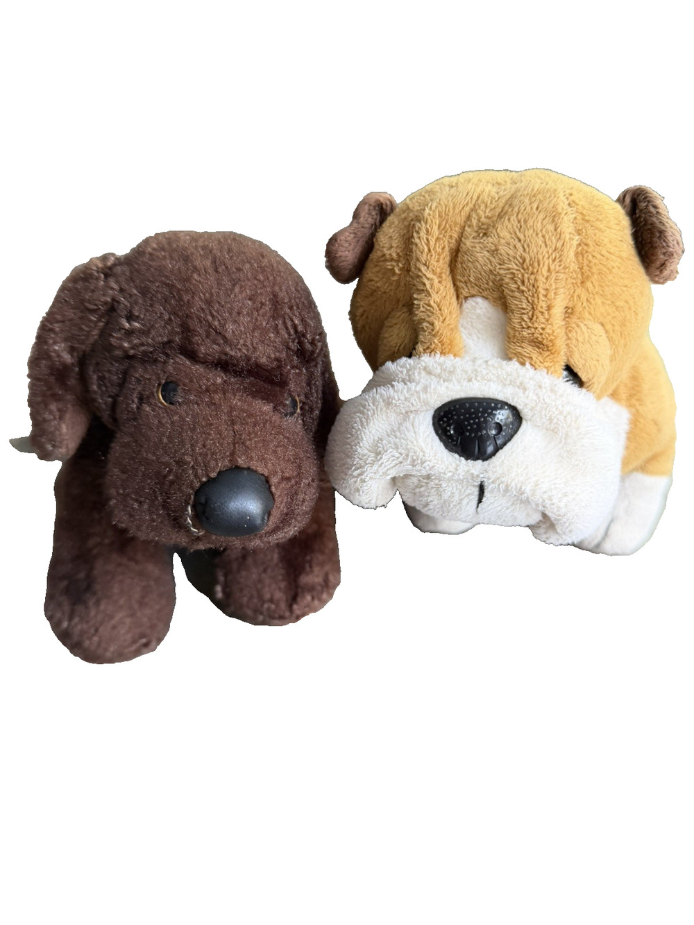 Ganz Webkinz Plush Lot of 2 Dogs Bulldog Chocolate Lab No Codes